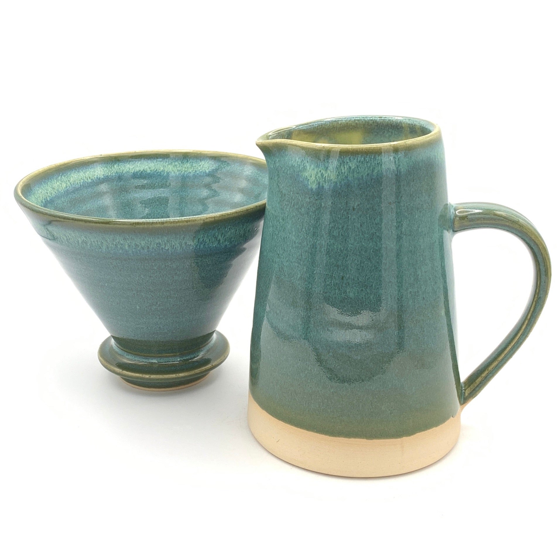 Sustainable Stoneware 2 Mug Filter Coffee Drip Set image 4