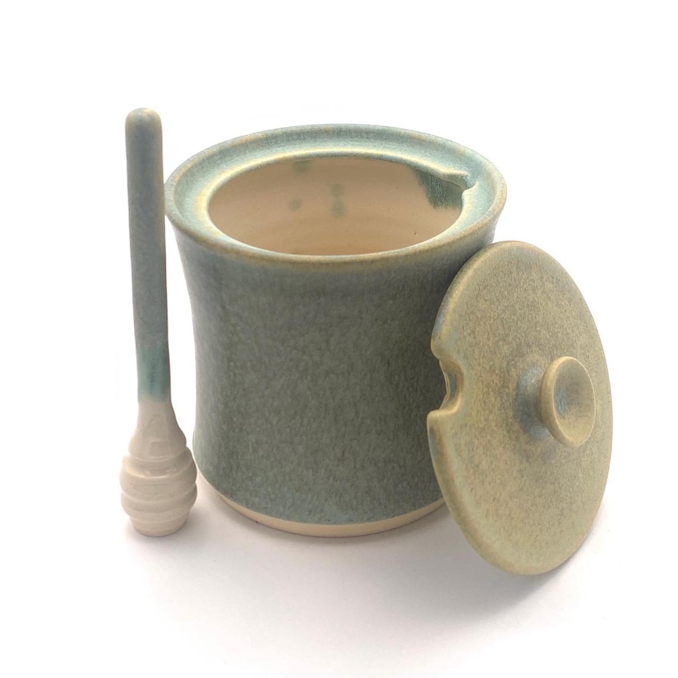 Handmade Ceramic Honey pot with dipper image 5