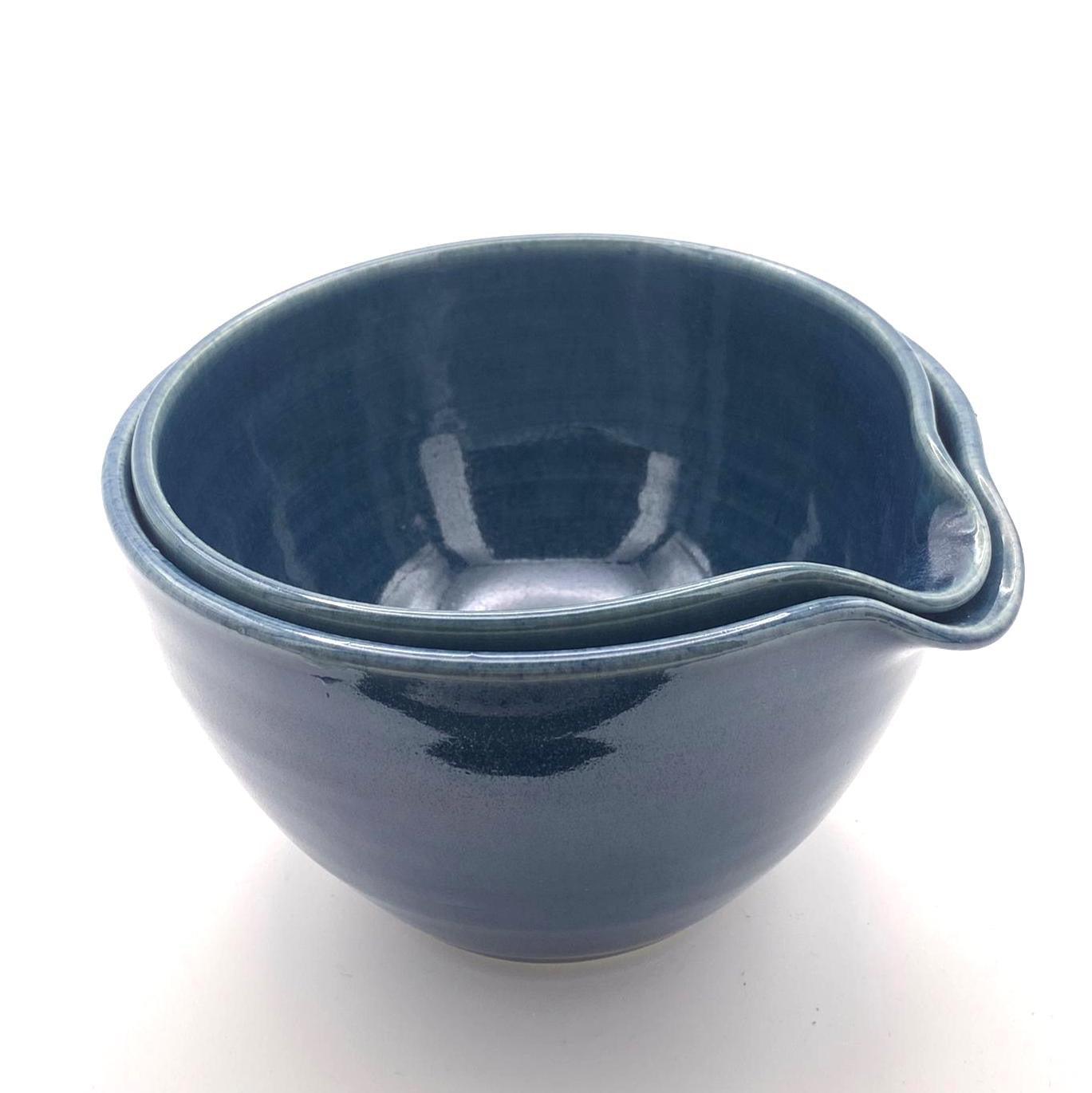Handmade Ceramic Pouring Bowls – Set of Two in Earthy Glazes image 5