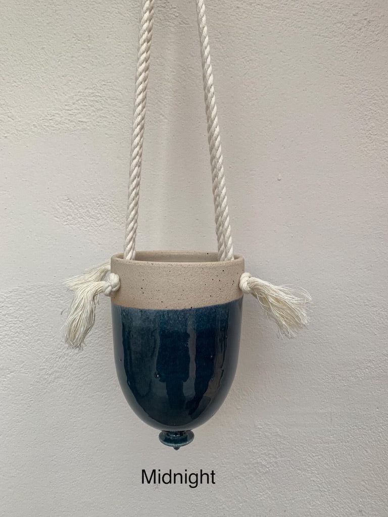 Handmade Stoneware Hanging Planter – Ceramic Plant Pot