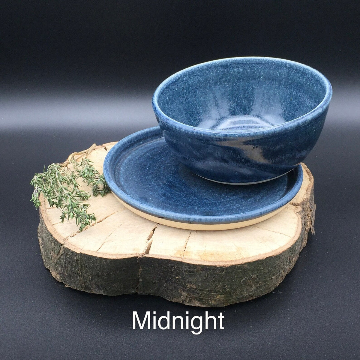 Handmade Stoneware Breakfast Set – Bowl & Side Plate