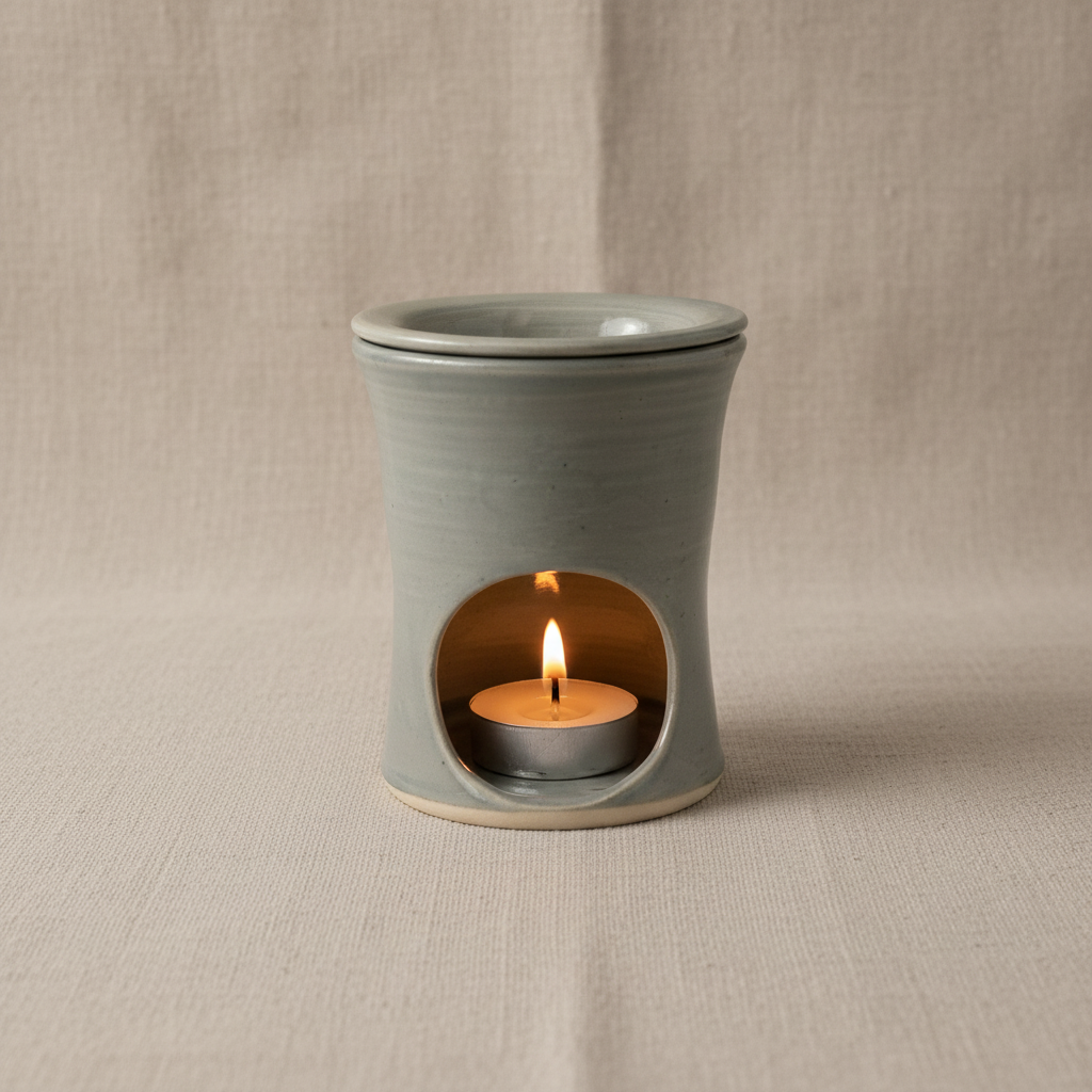 Handmade Ceramic Wax Melt Burner: Rustic Pottery Oil Warmer image 0