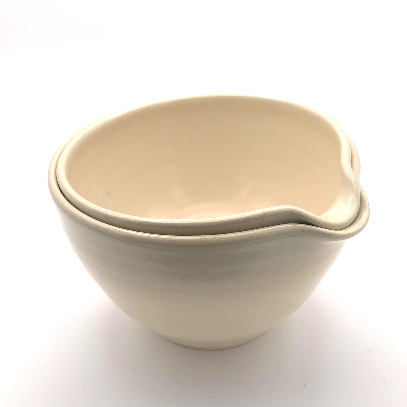 Handmade Ceramic Pouring Bowls – Set of Two in Earthy Glazes image 3
