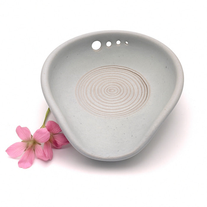 Handmade Ceramic Spoon Rest: Garlic Grater & Herb Stripper image 1