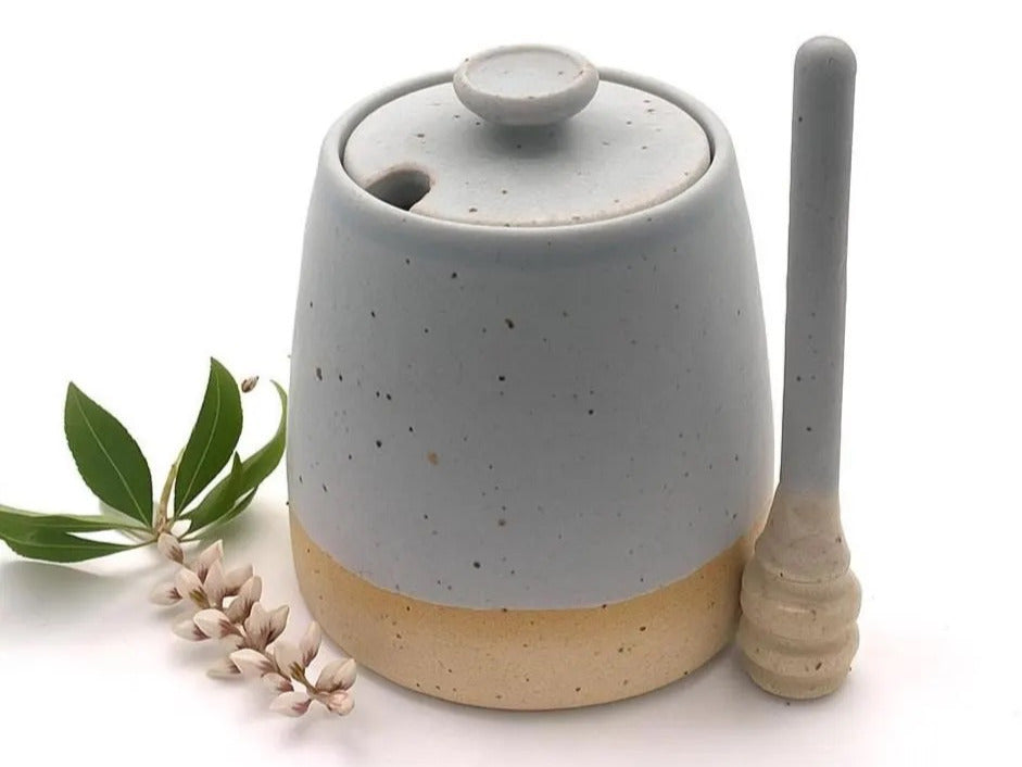 Handmade Ceramic Honey pot with dipper image 7