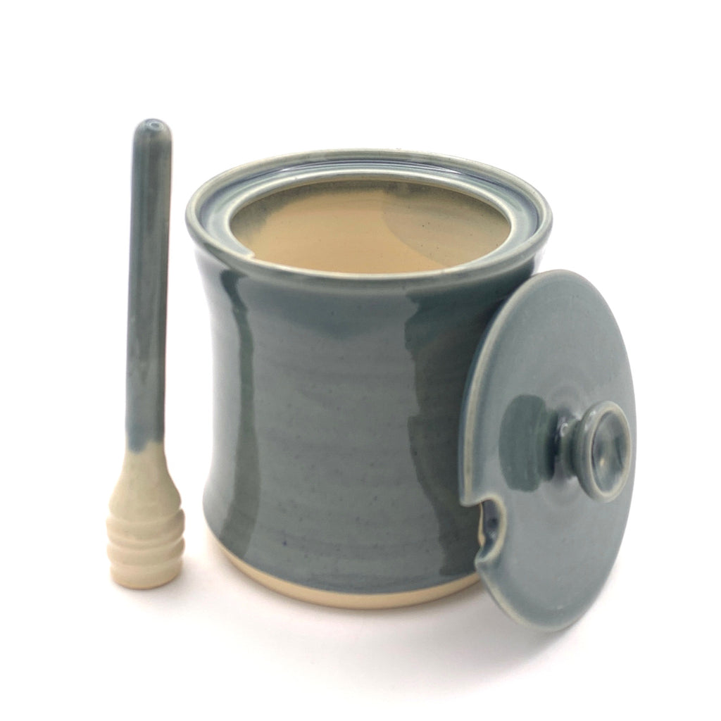 Handmade Ceramic Honey pot with dipper image 2
