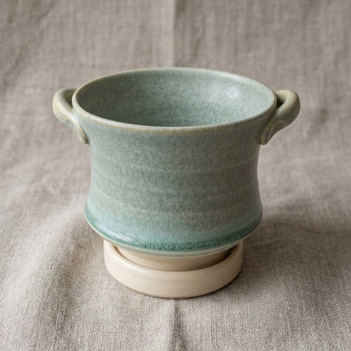 Handmade Stoneware Berry Bowl with Saucer image 0
