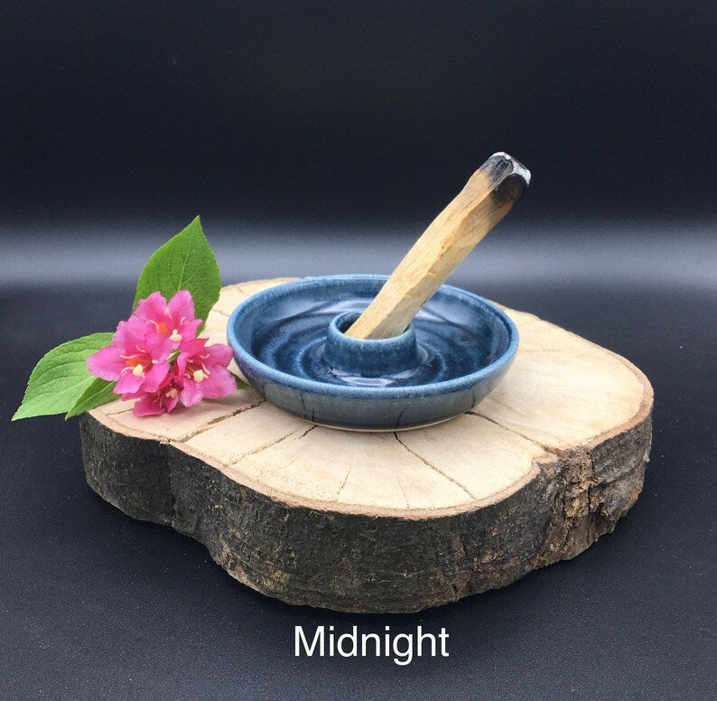 Handmade Stoneware Candle & Palo Santo Holder