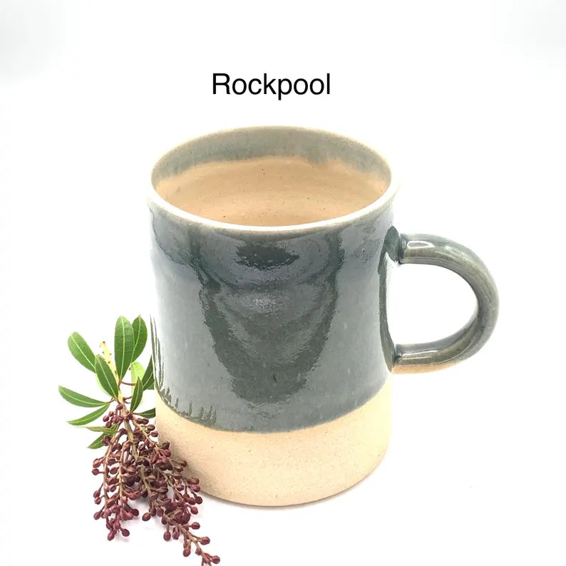 Handmade Stoneware Coffee Mug – 400ml Straight-Sided