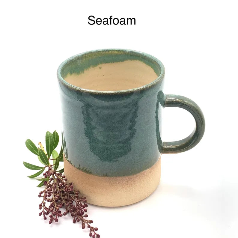 Handmade Stoneware Coffee Mug – 400ml Straight-Sided