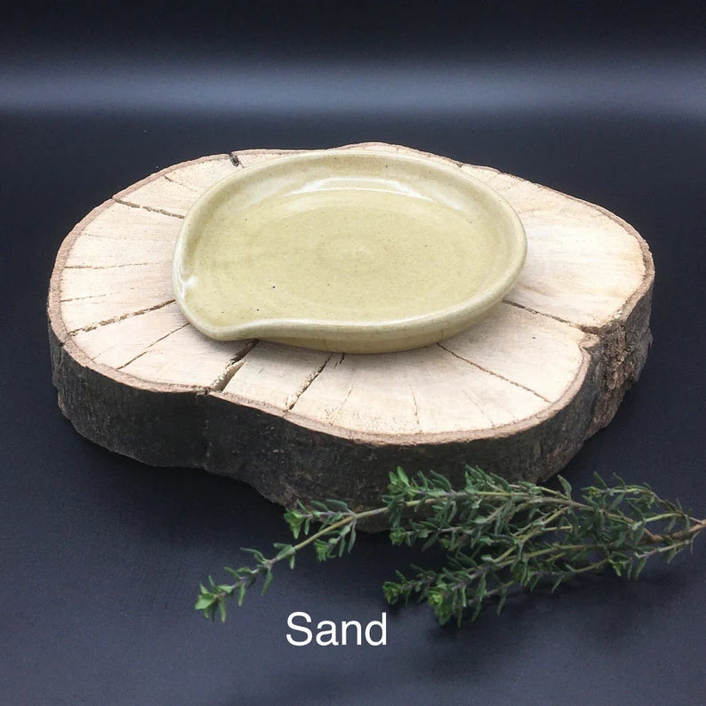 Handmade Stoneware Spoon Rest – Ceramic Kitchen