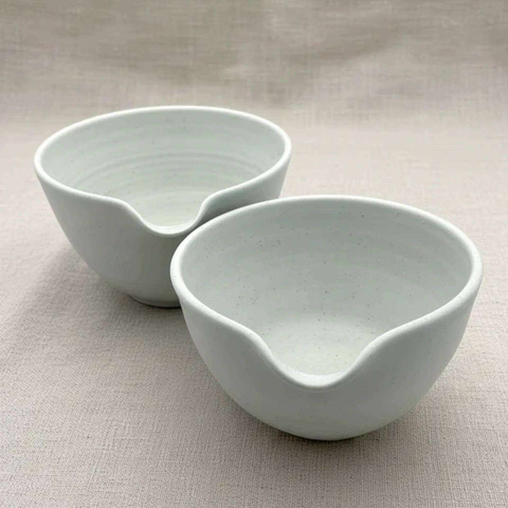 Handmade Ceramic Pouring Bowls – Set of Two in Earthy Glazes image 0
