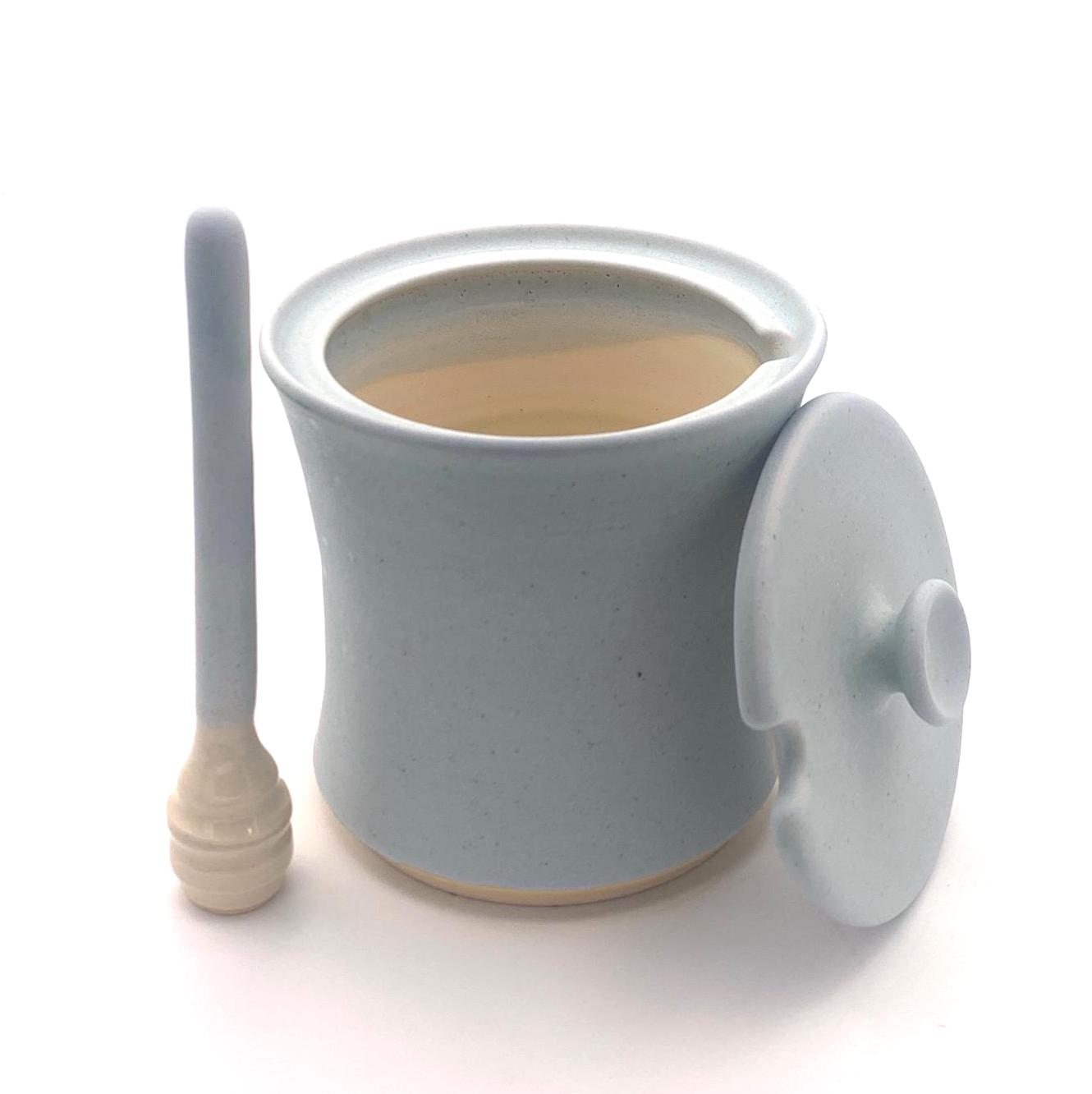 Handmade Ceramic Honey pot with dipper image 4