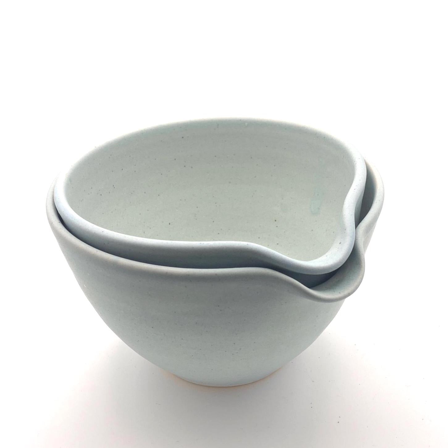 Handmade Ceramic Pouring Bowls – Set of Two in Earthy Glazes image 2