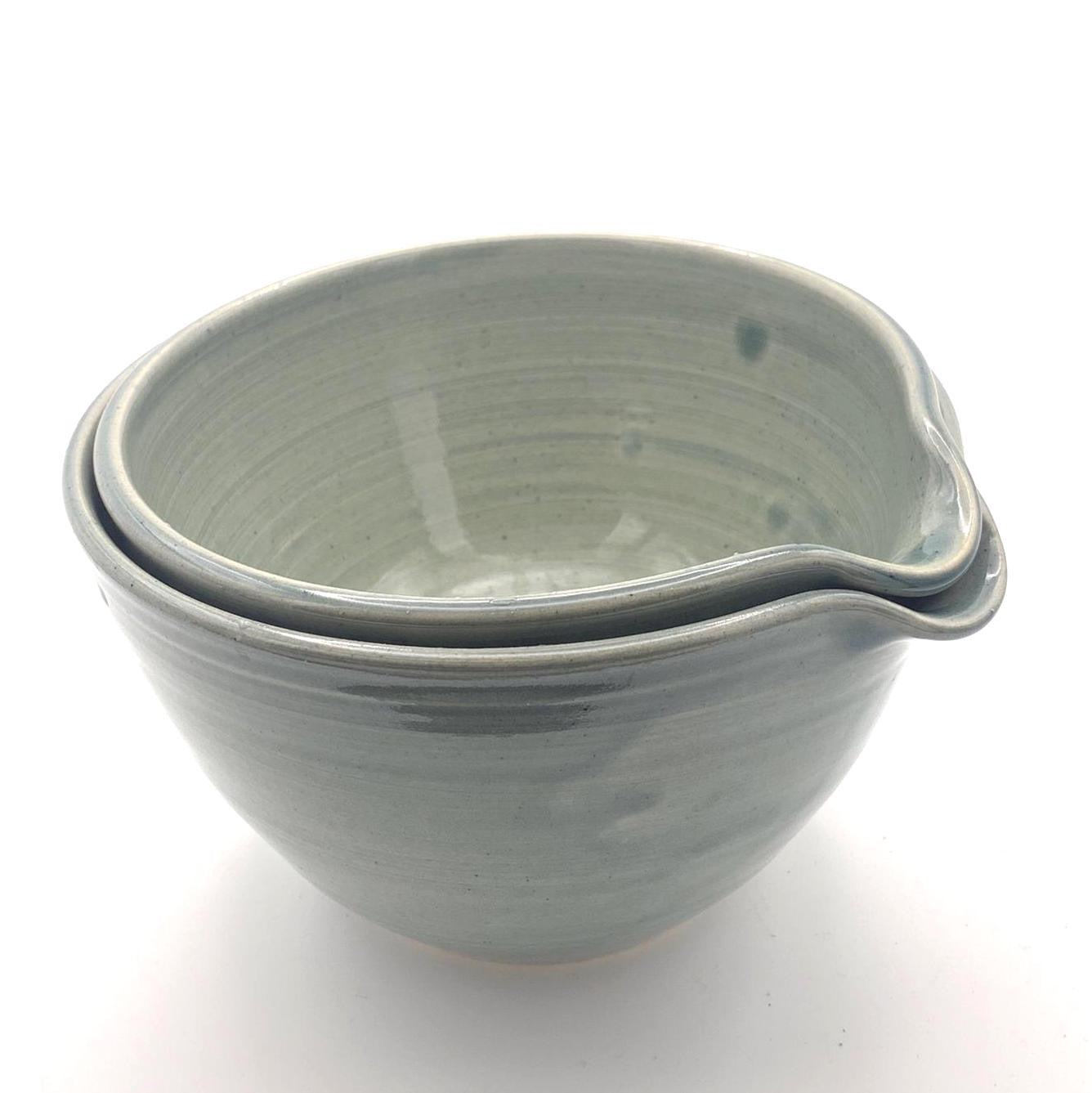 Handmade Ceramic Pouring Bowls – Set of Two in Earthy Glazes image 4