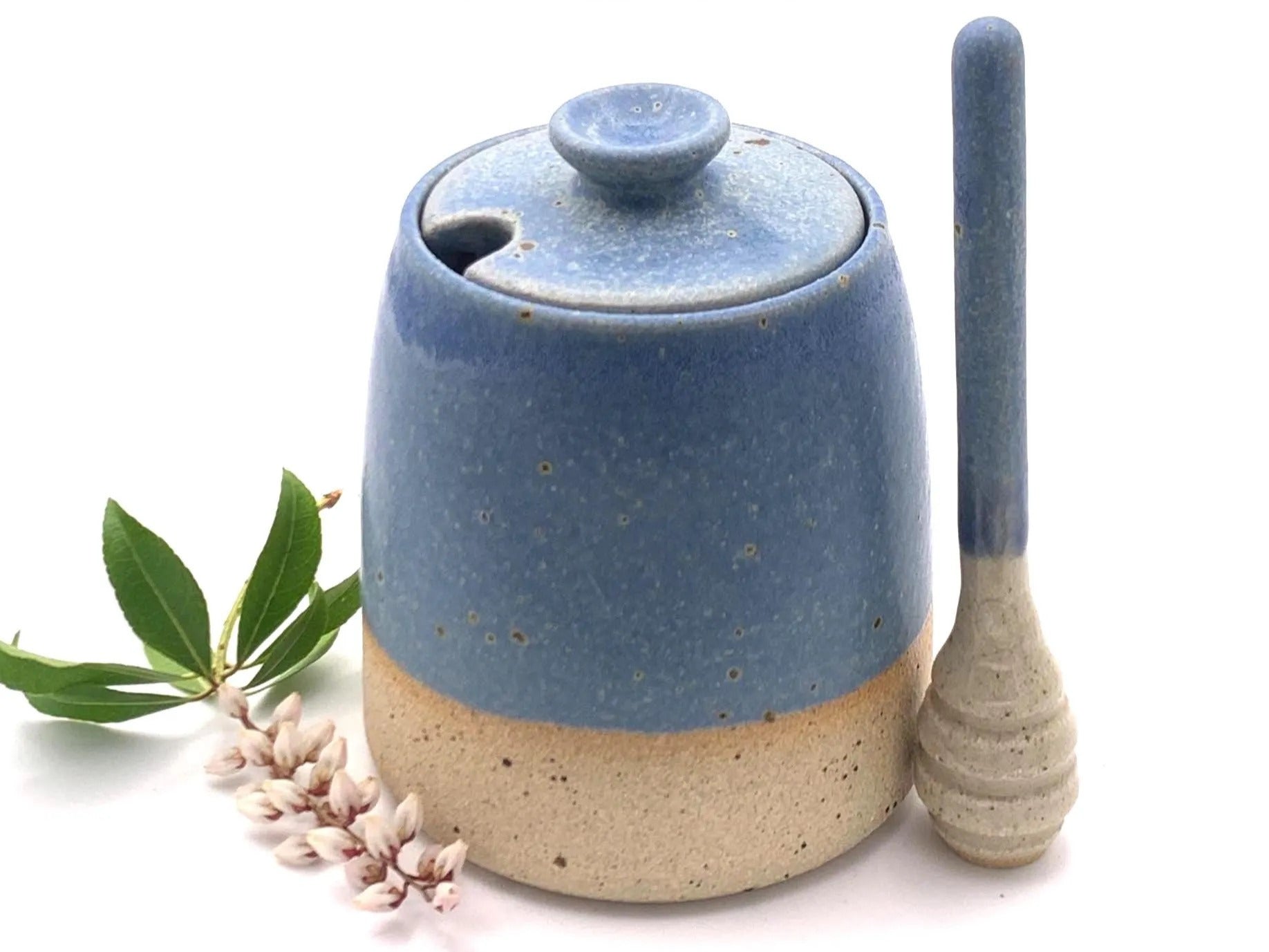 Handmade Ceramic Honey pot with dipper image 8