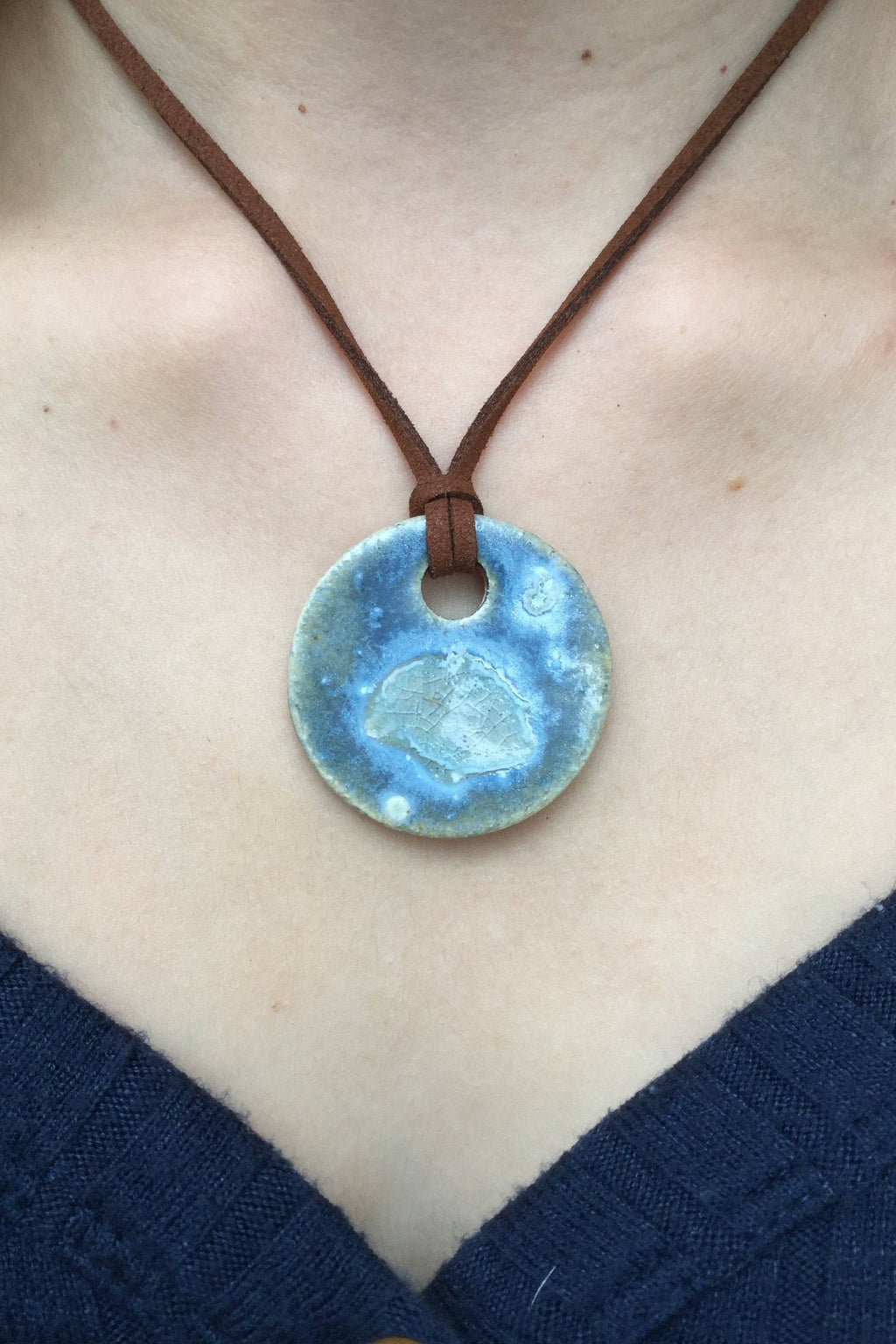 Handmade Stoneware Ceramic Pendant Necklace