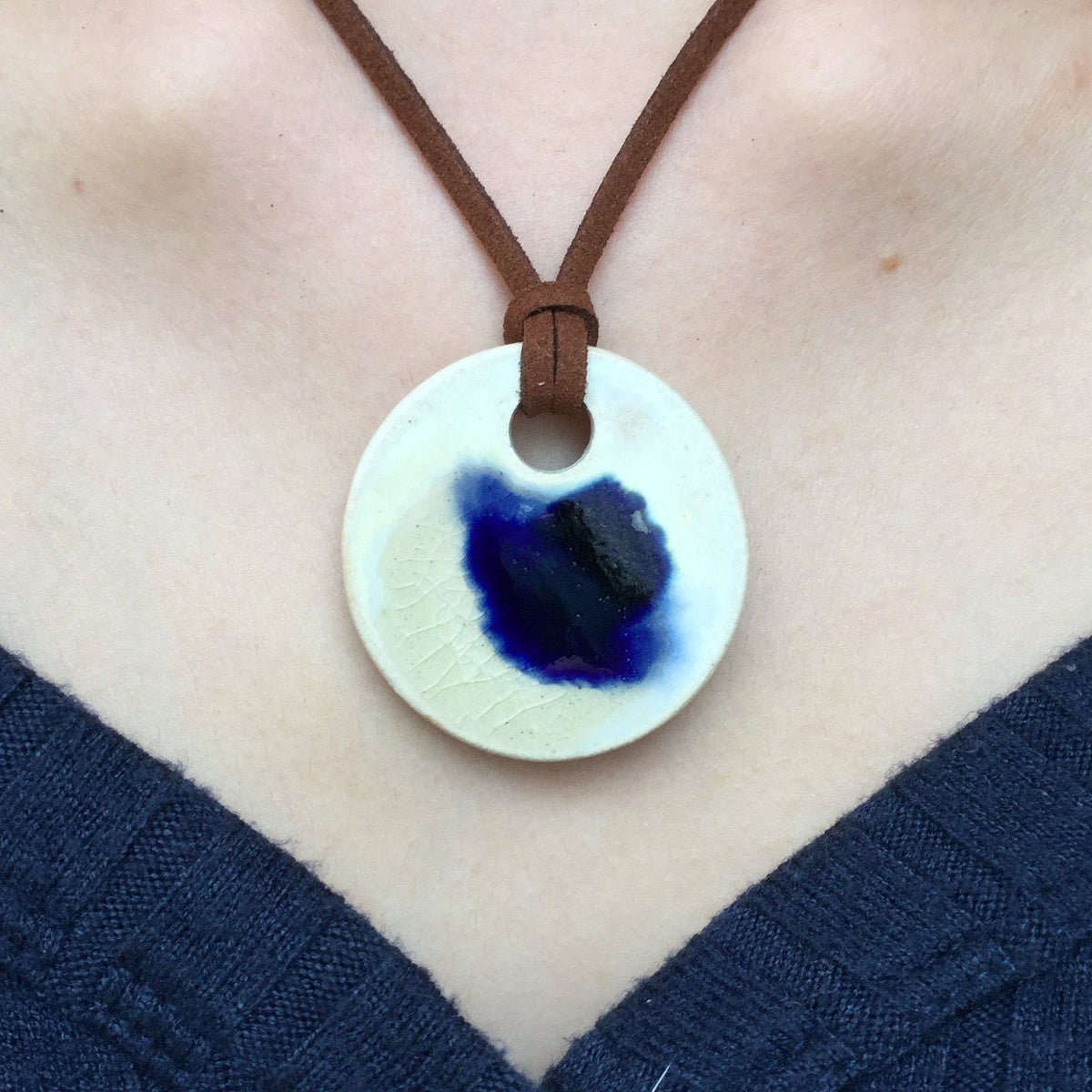Handmade Stoneware Ceramic Pendant Necklace