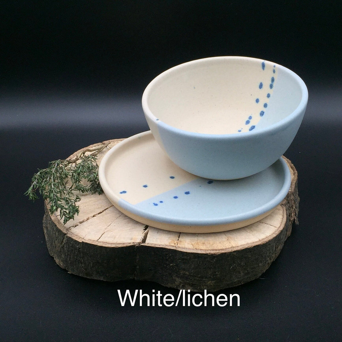 Handmade Stoneware Breakfast Set – Bowl & Side Plate