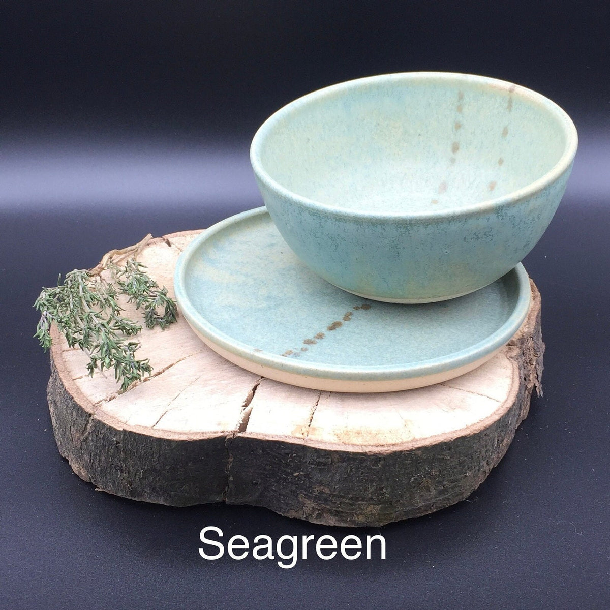 Handmade Stoneware Breakfast Set – Bowl & Side Plate