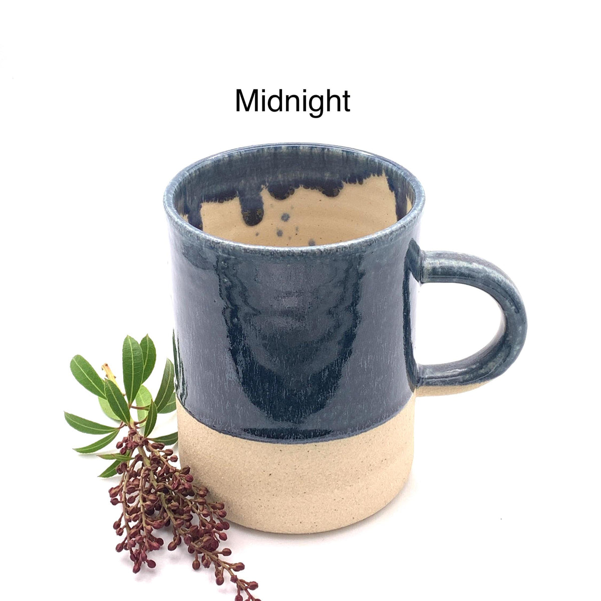 Handmade Stoneware Coffee Mug – 400ml Straight-Sided