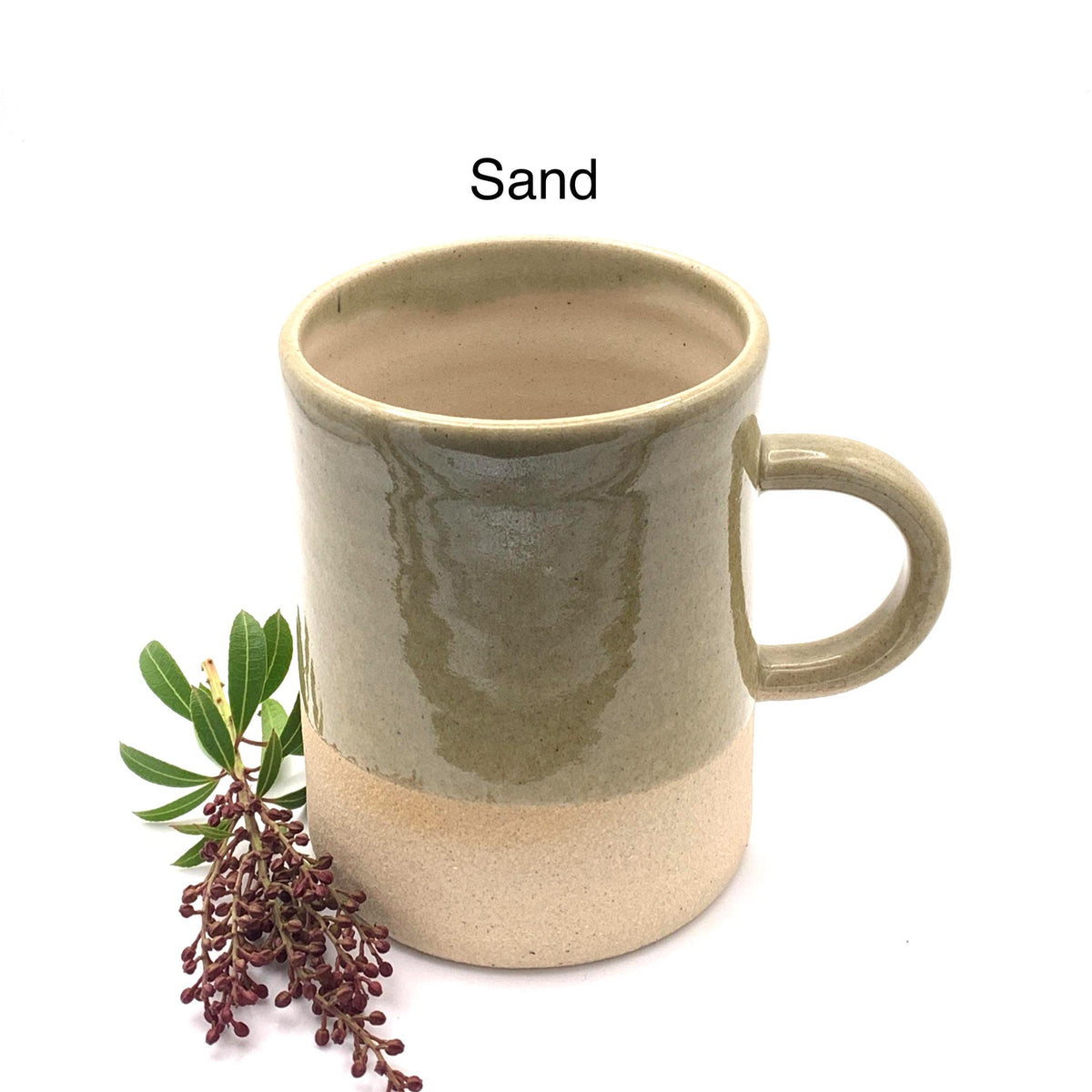 Handmade Stoneware Coffee Mug – 400ml Straight-Sided