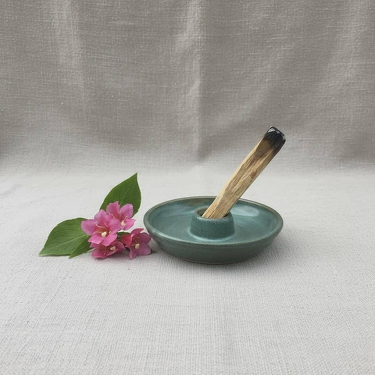 Handmade Stoneware Candle & Palo Santo Holder