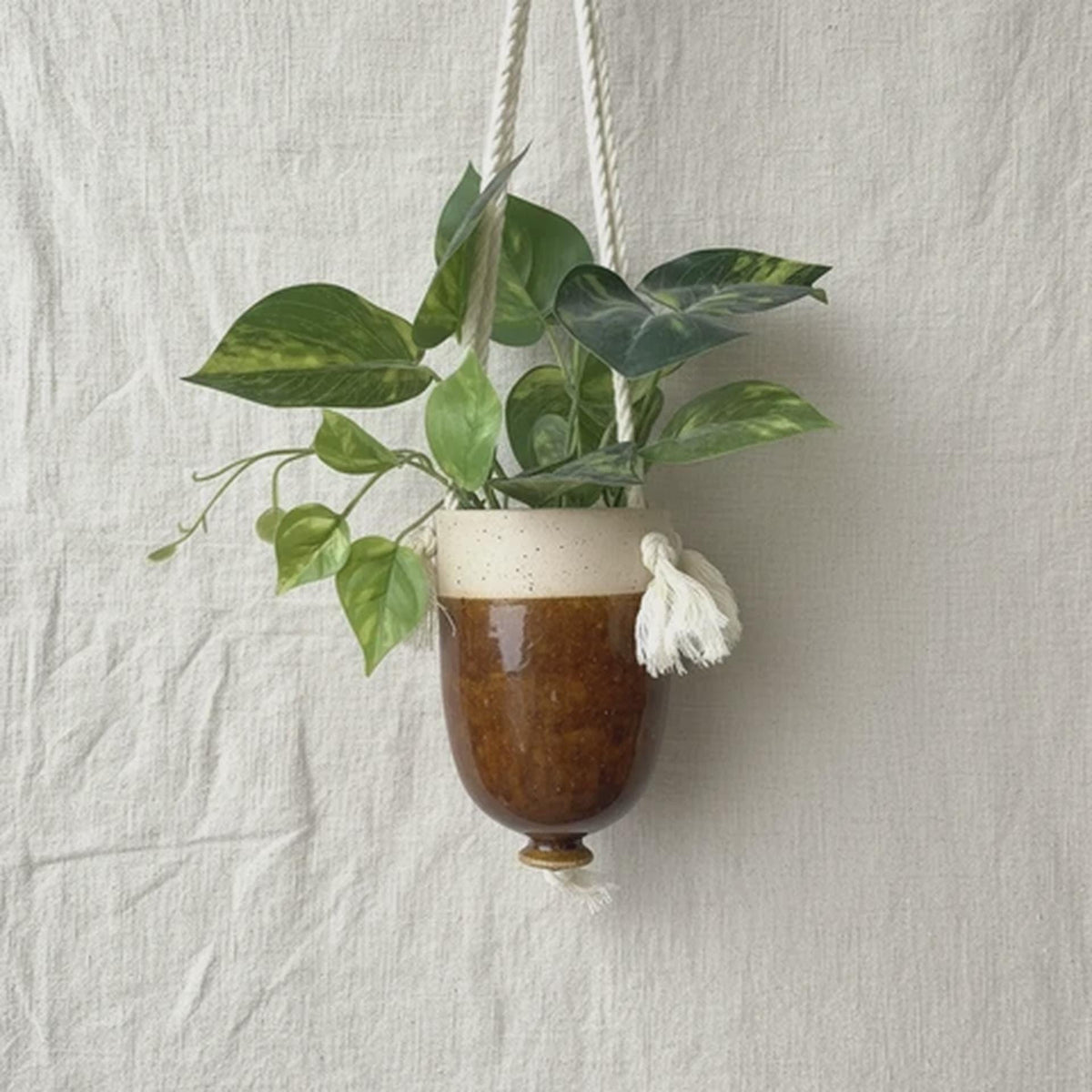 Handmade Stoneware Hanging Planter – Ceramic Plant Pot